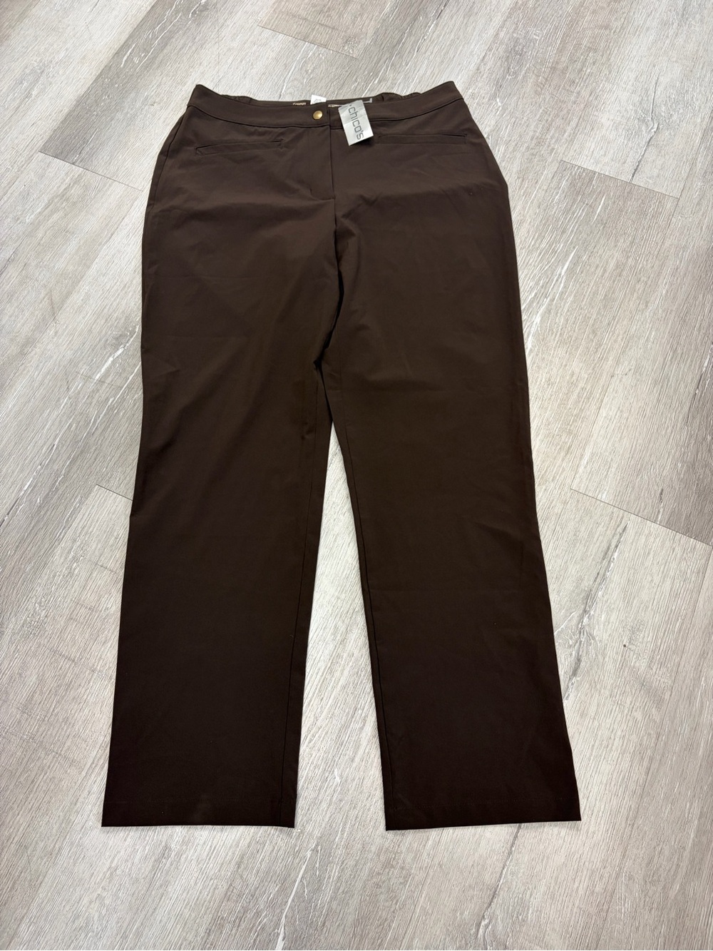 Chico's Straight-Leg Pants in Dark Brown NWT